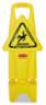 Stable Multi-Lingual Safety Sign, 13w x 13 1/4d x 26h, Yellow
