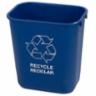 Rectangle Recycle Office Wastebasket 28 QT, Blue