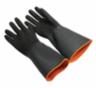 18" Black Heavy Duty Unlined Rubber Gloves