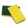 Maintex Medium Duty 3.25" x 6.25" Green Backed Scrubber Sponge, Yellow