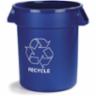 Bronco Round 32 Gallon RECYCLE Container, Blue