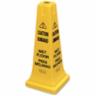 Rubbermaid 25" Four-Sided "Caution Wet Floor" Safety Cone, Yellow
