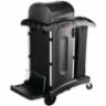 Executive Janitorial High Security Cleaning Cart with Doors and Hood, Black