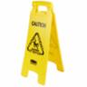 Rubbermaid 26" Two-Sided Multilingual "Caution" Floor Sign, Yellow