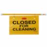 Rubbermaid Hanging Doorway "Closed for Cleaning" Safety Sign, Yellow