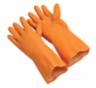 13" Large Orange Flock Lined Latex Gloves