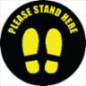 12" Circle Social Distancing Mat, Please Stand Here, Black
