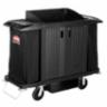 Executive Traditional Full Size Housekeeping Cart with Doors, Black